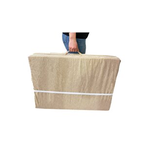 Tek Kişilik Katlanır Yer Yatağı Sünger Yatak Cappuccino Kırçıllı 80x180 Cm-6 Cm