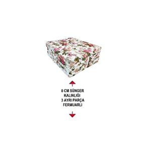 Katlanır Yer Yatağı Sünger Yatak 80x180 Ingiliz Gülü 8 Cm