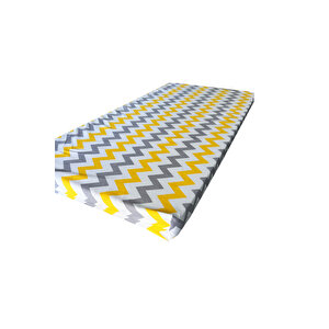 Çocuk Yatağı 60x120x6 Cm Vip Oyun Parkı Sünger Yatak Bebek Yatağı-sari Gri̇ Zi̇kzak