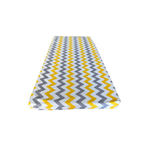 Çocuk Yatağı 60x120x6 Cm Vip Oyun Parkı Sünger Yatak Bebek Yatağı-sari Gri̇ Zi̇kzak