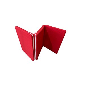 Tek Kişilik Katlanır Yer Yatağı Sünger Yatak Kırmızı Kırçıllı 80x180 Cm-6 Cm