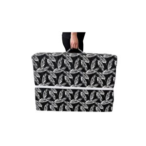 Katlanır Yatak Yer Yatağı Sünger Yatak Taşınabilen Tek Kişilik 80x180 Siyah Tüylü 6 Cm