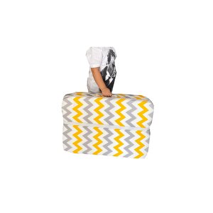 Katlanır Çocuk Yatağı Sünger Yatak Çocuk Oyun Minderi 60x120-4 Cm(sarı Gri Zikzak