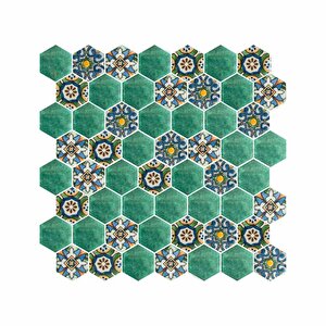 Hexagon Dijital Baskılı Cam Mozaik Fbdj 086