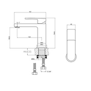 Lavabo Bataryası Piedra Siyah Klb122-b
