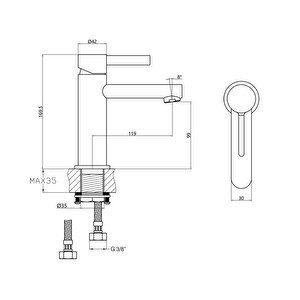 Lavabo Bataryası Lisio Siyah Klb121-b