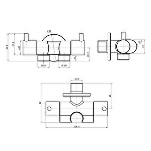 Çift Çıkışlı Çiftli Taharet Musluğu Askılı Kdc108