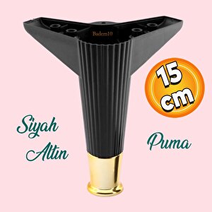 Elista Mobilya Ayağı Sehpa TV Ünitesi Ayakları Yükseltici 15 cm Siyah Altın
