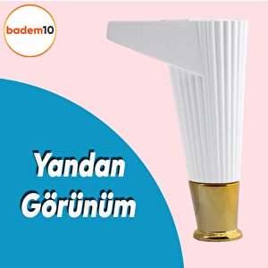Elista Mobilya Ayağı Sehpa TV Ünitesi Ayakları Yükseltici 15 Cm Beyaz Altın 8 Adet