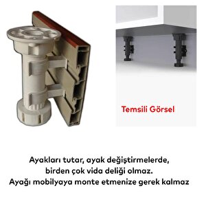 Mobilya Baza Ayakkabılık Dolap Mutfak Tezgah Gardrop Vestiyer Ayak Bacak Tutucu Toka Klips 6 Adet