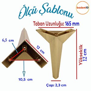 Moderno Mobilya Kanepe Sehpa Tv Ünitesi Baza Koltuk Ayağı Renk Sarı Altın Eskitme 12 Cm Ayakları