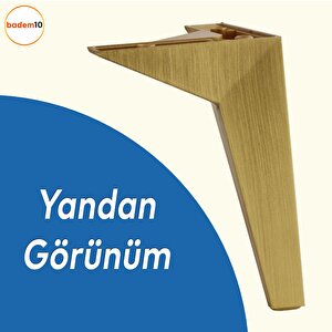 Moderno Mobilya Kanepe Sehpa Tv Ünitesi Baza Koltuk Ayağı Renk Sarı Altın Eskitme 12 Cm Ayakları