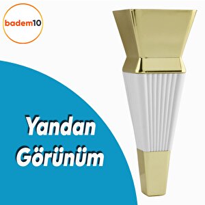 Dempa Lüks Mobilya Oturma Grubu Kanepe Sehpa Tv Ünitesi Koltuk Ayağı 16 Cm Beyaz Gold Baza Ayak