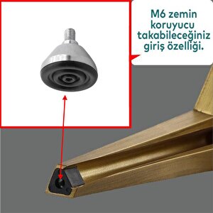 Beyaz Eşya Raf Reyon Mobilya Bingo Rotil Ayak M6 Civatalı 6 Mm Metal Profil Ayağı 2.5 Cm (4 Adet)
