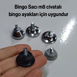 Bingo Ayak Sacı M8 Civatalı Mobilya Dolap Ayağı Bağlantı Aparatı Metal 45x15 Mm (10 Adet)