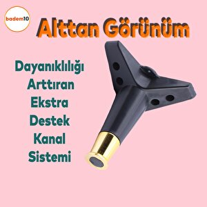 Elista Mobilya Ayağı Sehpa TV Ünitesi Ayakları Yükseltici 15 Cm Siyah Altın 4 Adet