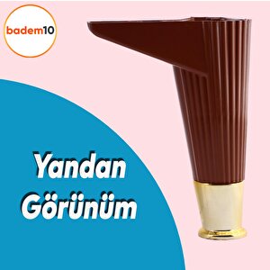 Elista 6'lı Set Mobilya TV Ünitesi Yükseltici M8 Civatalı Destek Ayağı Ayakları 15 Cm Ceviz Altın
