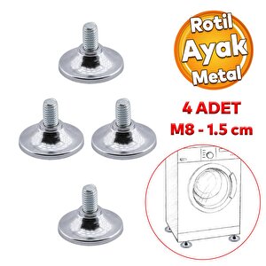 Beyaz Eşya Raf Reyon Mobilya Bingo Rotil Ayak M8 Civatalı 8 Mm Metal Profil Ayağı 1.5 Cm (4 Adet)