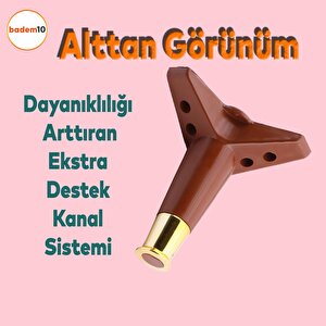 Elista Mobilya Ayağı Sehpa TV Ünitesi Ayakları Yükseltici 15 cm Ceviz Altın 8 Adet