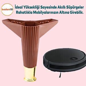 Elista Lüks Mobilya Kanepe Sehpa Tv Ünitesi Koltuk Ayağı Baza Ayak 15 Cm Kahverengi Ceviz 8 Adet