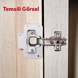 Beyaz Renk Dolap Kapak Taş Tas Menteşe Tamir Sacı 6 Adet Pratik Onarım Kiti Yuva Tablası 6,5x9