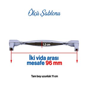 Kare Kulp Mobilya Mutfak Dolabı Çekmece Dolap Kulpları Kapak Kulpu Kulbu Krom Renk 96 Mm Metal