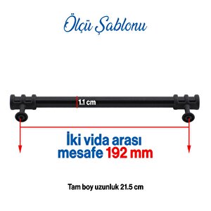 Sümbül Mobilya Mutfak Dolabı Çekmece Dolap Kulpları Kapak Kulpu Kulbu Siyah 192 Mm Metal Kulp