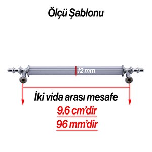 Erciyes Kulp Mobilya Mutfak Dolabı Çekmece Dolap Kulpları Kapak Kulpu Kulbu Beyaz Krom 96 Mm Metal