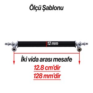 Erciyes Kulp Mobilya Mutfak Dolabı Çekmece Dolap Kulpları Kapak Kulpu Kulbu Siyah 128 Mm Metal