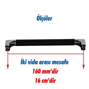 Side Kulp Mobilya Mutfak Dolabı Çekmece Dolap Kulpları Kapak Kulpu Kulbu Siyah 160 Mm Metal