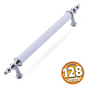 Erciyes Kulp Mobilya Mutfak Dolabı Çekmece Dolap Kulpları Kapak Kulpu Kulbu Beyaz Krom 128 Mm Metal