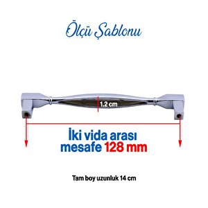 Kare Kulp Mobilya Mutfak Dolabı Çekmece Dolap Kulpları Kapak Kulpu Kulbu Krom Renk 128 Mm Metal