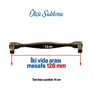Kare Kulp Mobilya Mutfak Dolabı Çekmece Dolap Kulpları Kapak Kulpu Kulbu Antik Sarı 128 Mm Metal