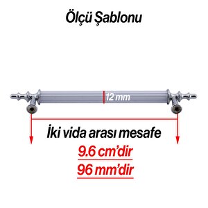 Erciyes Kulp Mobilya Mutfak Dolabı Çekmece Dolap Kulpları Kapak Kulpu Kulbu Krom Renk 96 Mm Metal