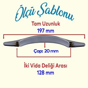 Dilara 128 Mm Mobilya Mutfak Dolabı Çekmece Dolap Kapak Kulpu Kulbu Krom Metal Kulp