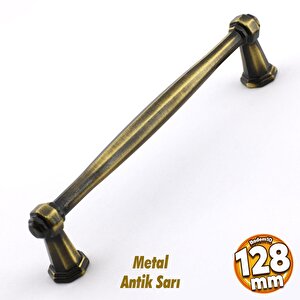 Sütun Kulp Mobilya Mutfak Dolabı Çekmece Dolap Kulpları Kapak Kulpu Kulbu Antik Sarı 128 Mm Metal