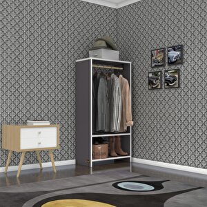 Giysi Dolabı Rüknettin 120*060*30 Gri Gardırop Gri
