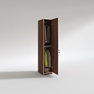 Kilitli Gardırop Öğrenci Dolabı Tek Kapılı Günebakan Cvz 180*35*42 Gardolap Dolap Ofis Ceviz