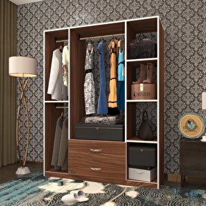 Giysi Dolabı Orhan 175*120*40 Cvz Gardırop 2 Çekmeceli Ceviz