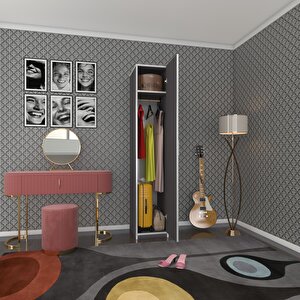 Gardırop Öğrenci Dolabı Tek Kapılı Kasımpatı Gri 180*35*42 Gri Gardolap Dolap Ofis Gri