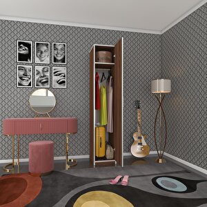 Gardırop Öğrenci Dolabı Tek Kapılı Kasımpatı Cvz 180*35*42 Cvz Gardolap Dolap Ofis Ceviz