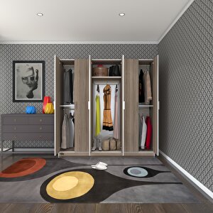 Gardırop 6 Kapaklı Kapılı Anemon 180*180*42 Crd Gardolap Dolap Cordoba