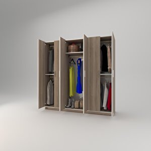 Gardırop 6 Kapaklı Kapılı Anemon 180*180*42 Crd Gardolap Dolap Cordoba