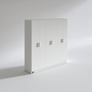 Gardırop 6 Kapaklı Kapılı Anemon 180*180*42 Byz Gardolap Dolap Beyaz