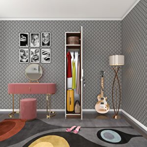 Kilitli Gardırop Öğrenci Dolabı Tek Kapılı Kasımpatı Cvz 180*35*42 Gardolap Dolap Ofis Ceviz