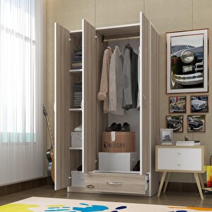 Gardırop 3 Kapılı 1 Çekmeceli Hanımeli 180*120*52 Crd Xlarge Kapaklı Gardolap Dolap Cordoba