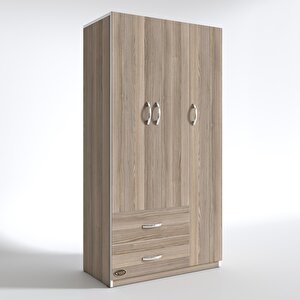 Gardırop 3 Kapılı 2 Çekmeceli Fesleğen 180*120*52 Crd Xlarge Kapaklı Gardolap Dolap Cordoba