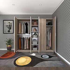 Gardırop 5 Kapaklı Kapılı 200 Lilyum Crd Gardolap Dolap Cordoba