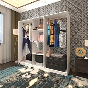 Giysi Dolabı Temel 180*200*40 Byz Gardırop Beyaz