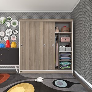 Gardırop Sürgülü Kapaklı Kapılı 180 Papatya Crd Gardolap Dolap Cordoba
